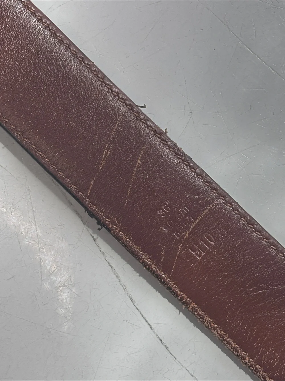 Coach Men's Brown Leather Belt with Gold Buckle